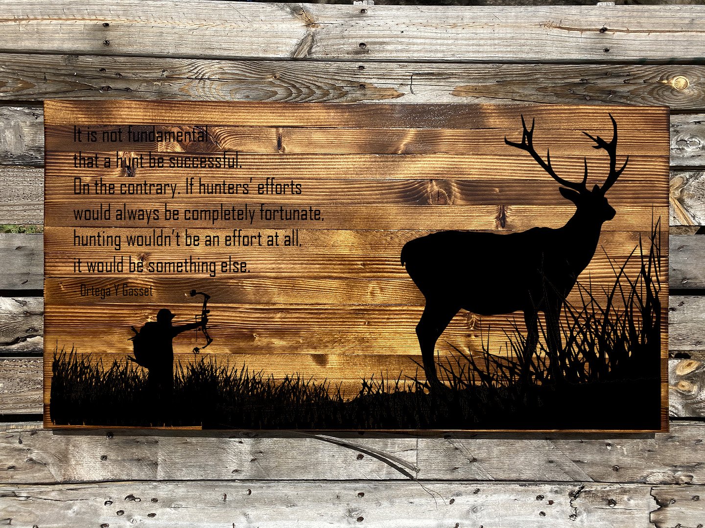 The Bow Hunter Rustic Sign