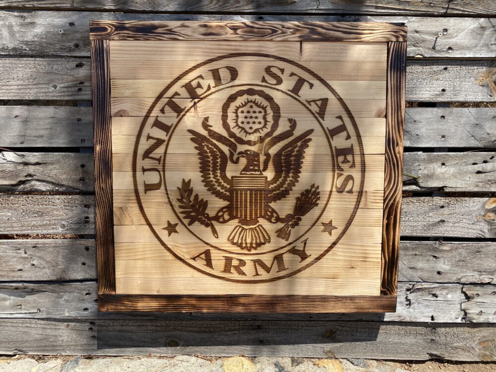 Rustic Armed Forces Emblem Plank