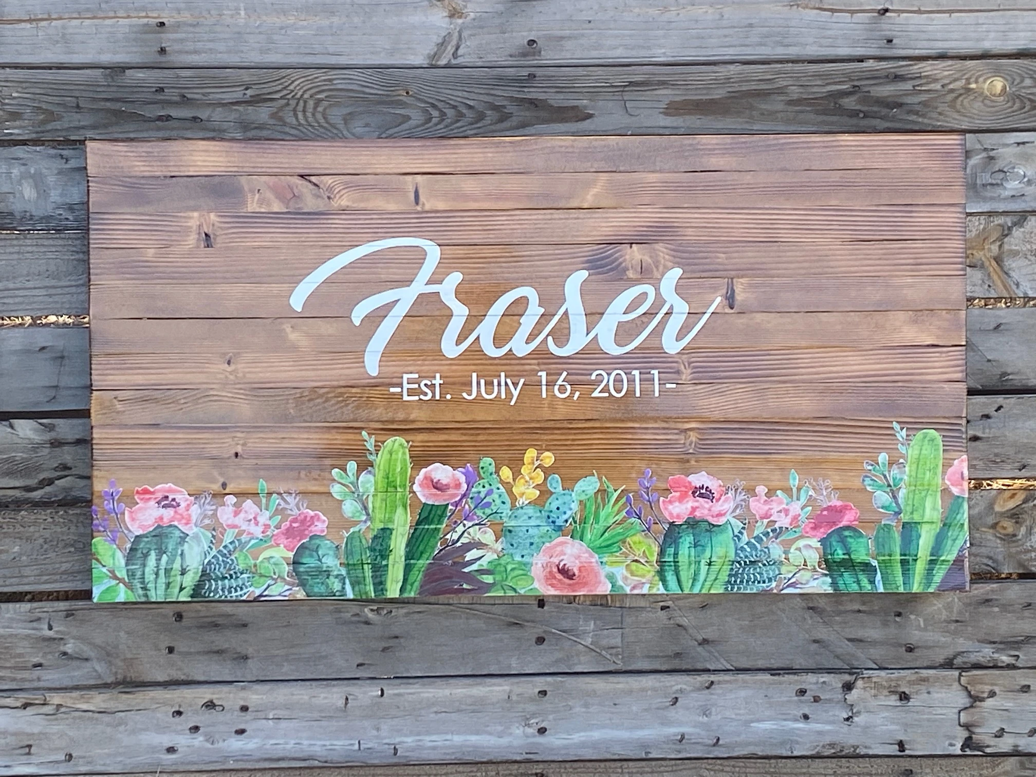 Rustic Family Plank Custom