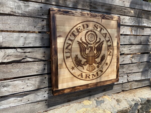 Rustic Armed Forces Emblem Plank