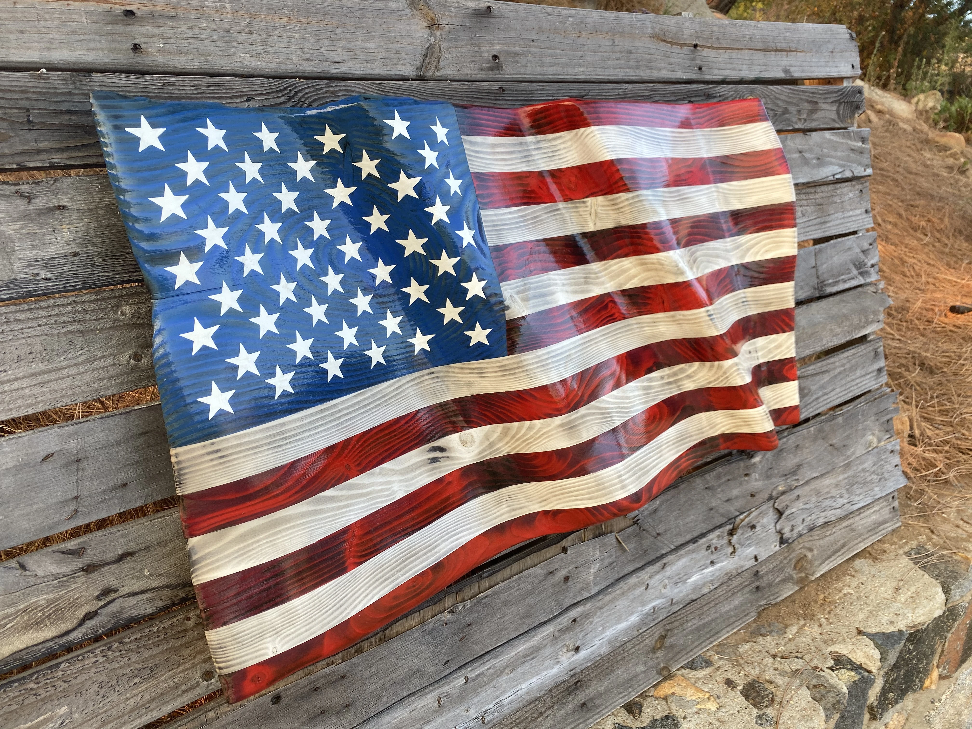 Hand Carved "ULTRA" Waving Flag