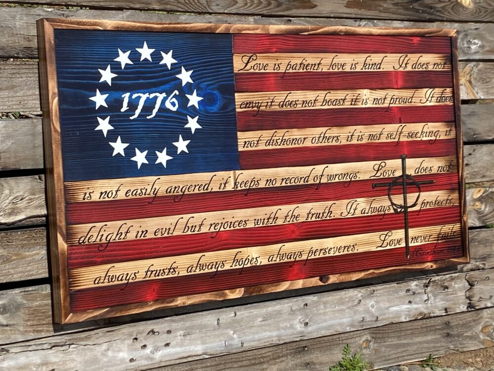 Rustic Christian Cross Flag